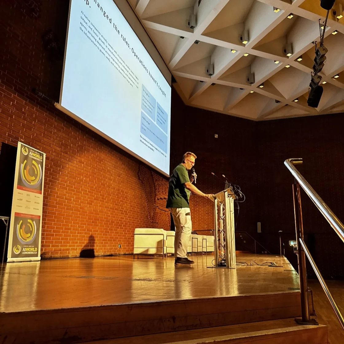 Artur Skowroński speaking at a technology conference