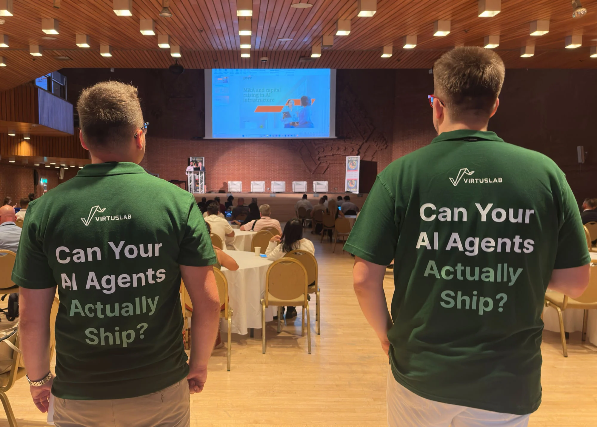 Visdom team members at a technology conference